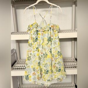 NWT Joie‎ Uma Halter Neck Silk Minidress Cerulean Multi Size S